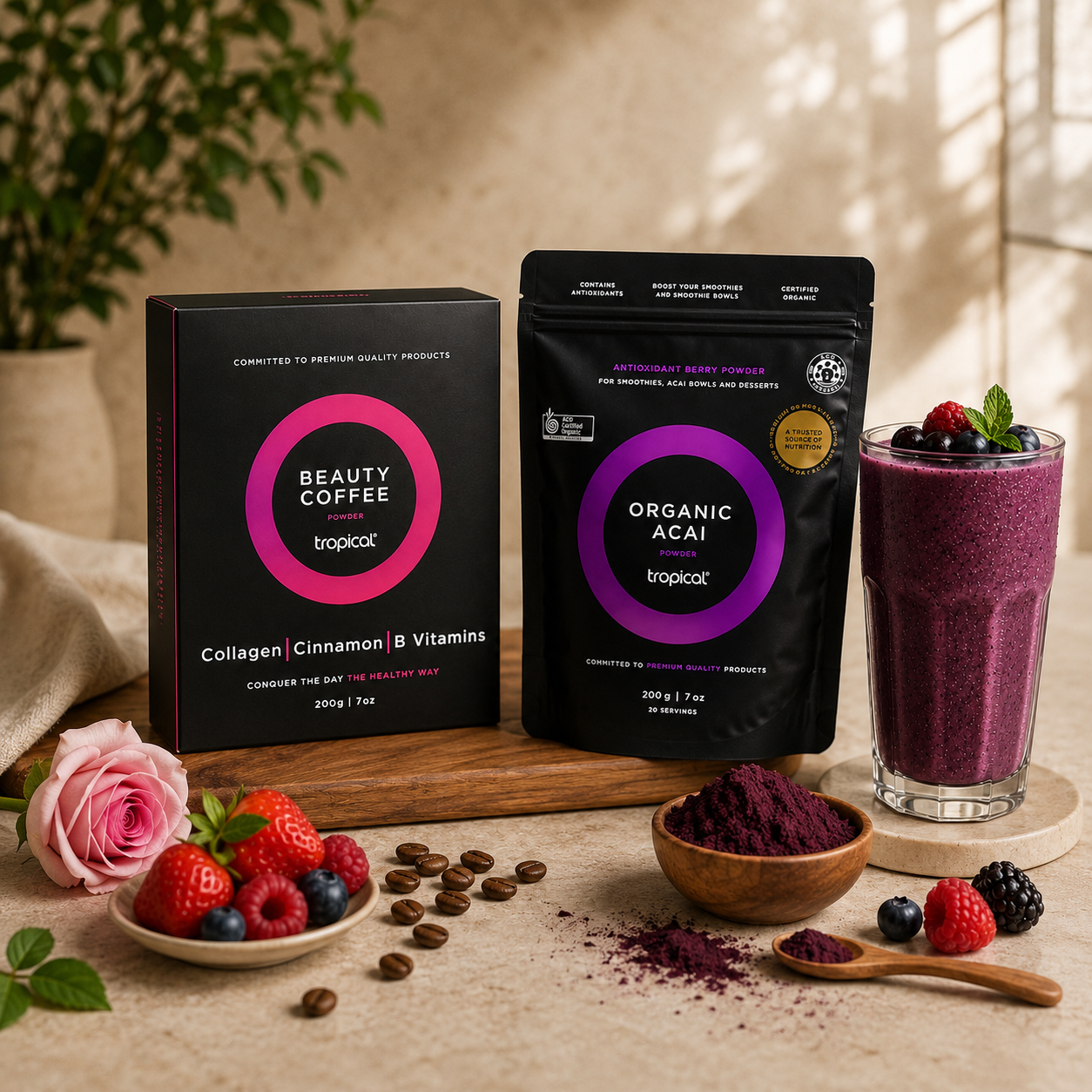 Bundle 2 - Beauty Glow Bundle - Beauty Coffee + Organic Acai Powder