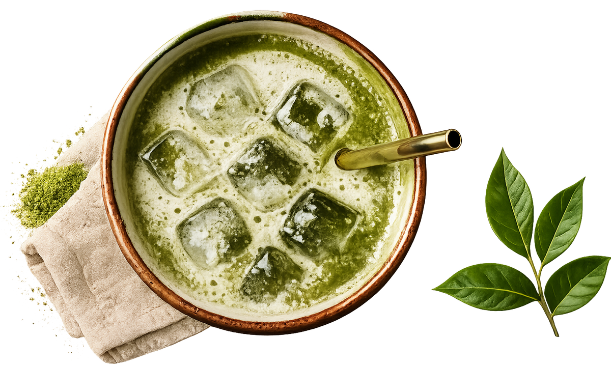 Matcha drink decoration