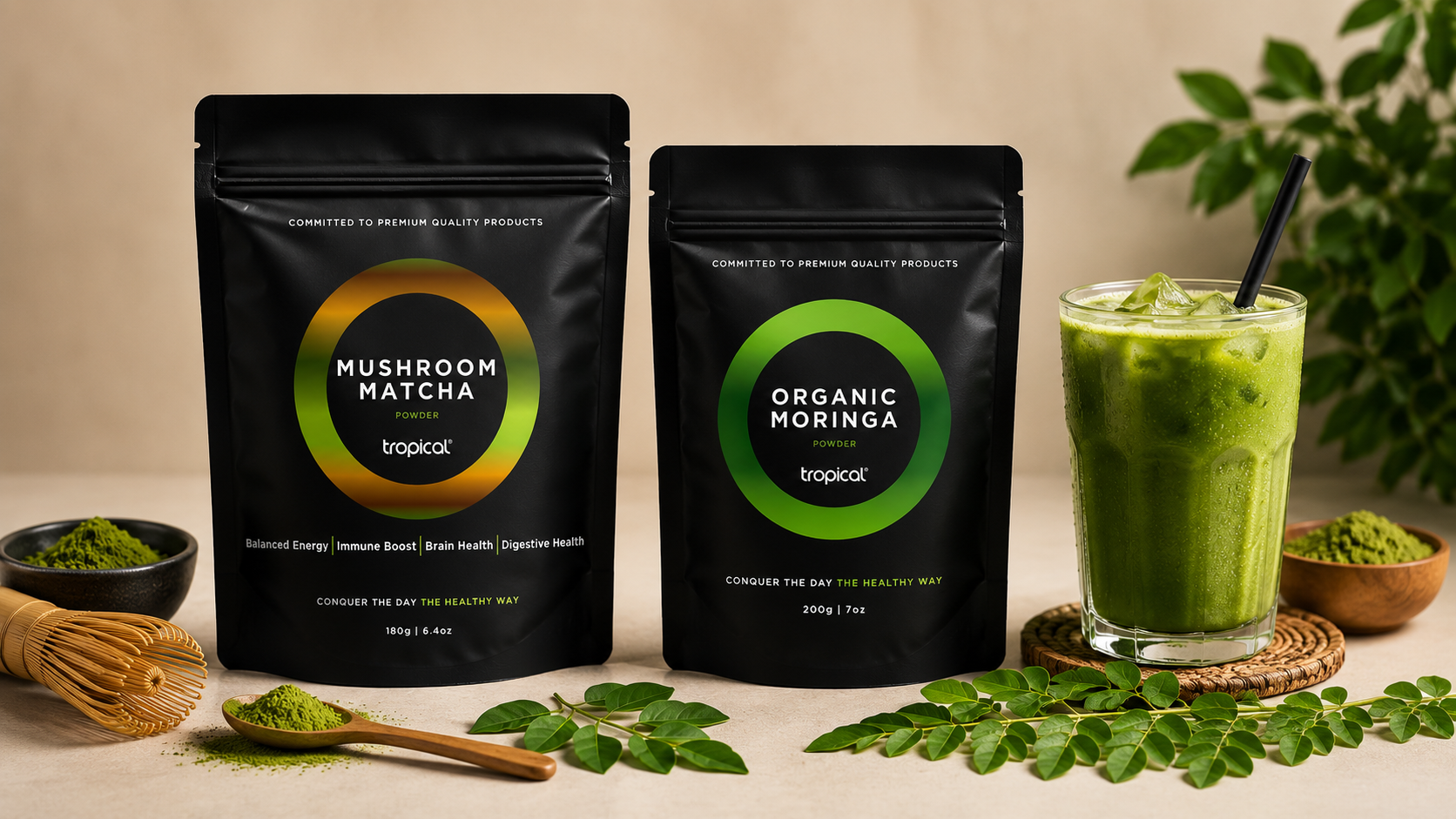 Bundle 3 - Energy & Focus Bundle – Mushroom Matcha + Organic Moringa
